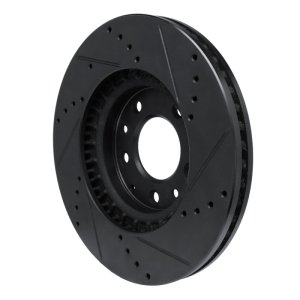Mazda CX-7 Brake Rotor (1) - Front Left - R1 Concepts - Drilled & Slotted - Black - `07-`12